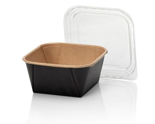 Kraft-Salatbehälter mit Deckel 650 ml – 50 Stück