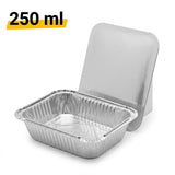 Aluschale 250ml Deckel – 100 Stück | Ofen Airfryer Grill Gefrierschrank