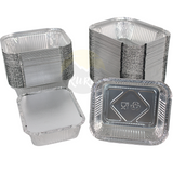 Aluschale 450ml 14x12cm mit Deckel – 100 Stück | Ofen Airfryer Grill Gefrierschrank