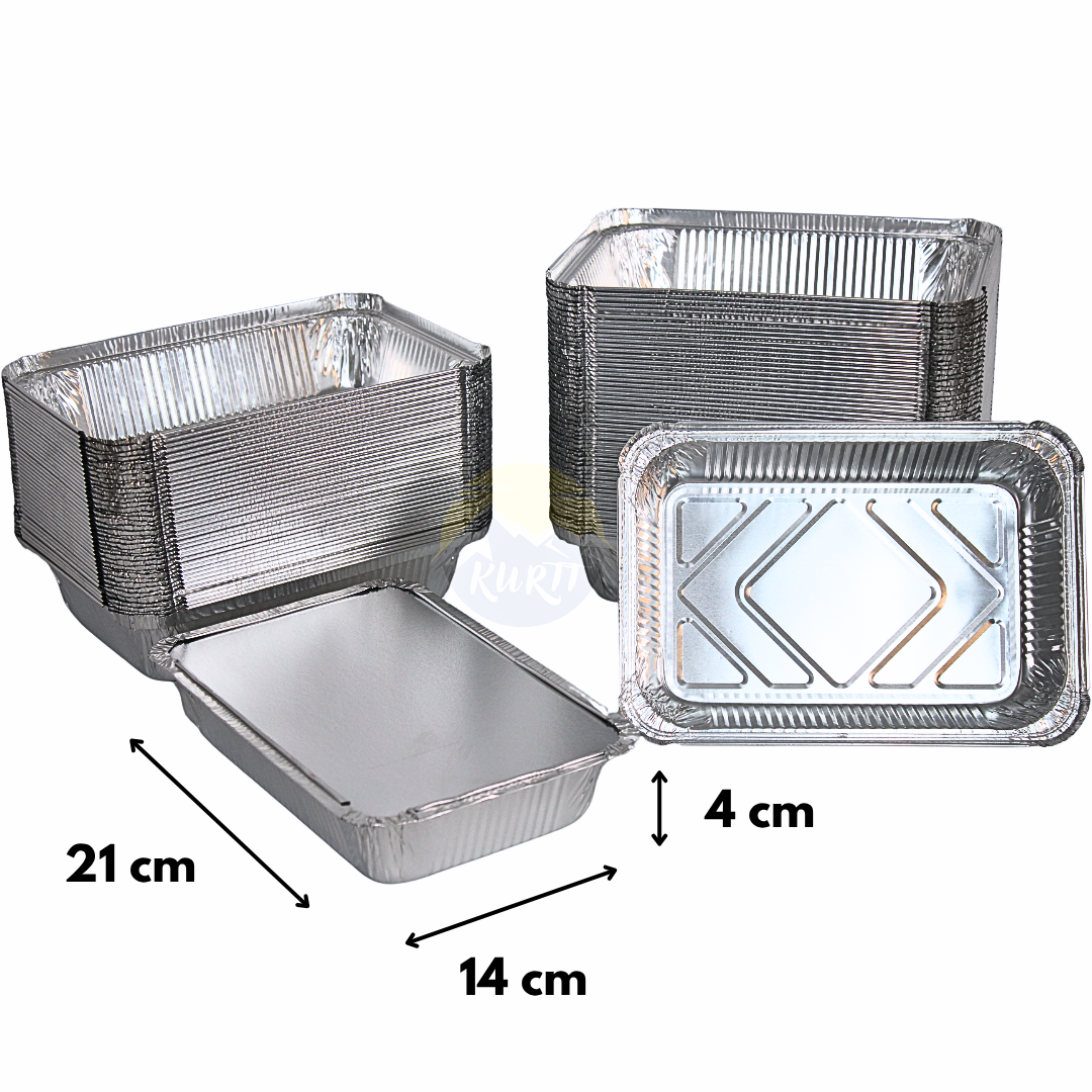 Aluschale 845L mit Deckel 21x14cm | 100 Stück | Lasagne Gratin Moussaka Cannelloni