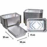 Aluschale 845L mit Deckel 21x14cm | 100 Stück | Lasagne Gratin Moussaka Cannelloni