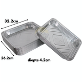 Aluschale rechteckig 2660 ml – 50 Stück | Backofen Grill Gefrierschrank Lasagne Auflauf Menüschale