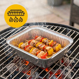 Aluschale 450ml 14x12cm mit Deckel – 100 Stück | Ofen Airfryer Grill Gefrierschrank