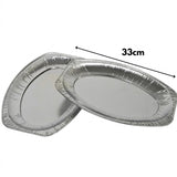 Alu-Servierplatte oval 33 cm – 10 Stück | Einweg Catering-Platte Buffet Partyservice