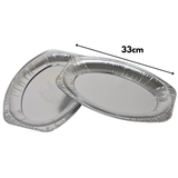 Alu-Servierplatte oval 33 cm – 10 Stück | Einweg Catering-Platte Buffet Partyservice