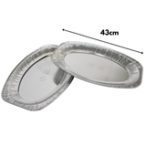 Alu-Servierplatte oval 43 cm – 10 Stück | Großformat Einweg Catering Partyservice
