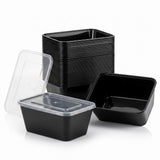 KURTT Meal Prep Boxen Schwarz PP Mit Deckel | Mikrowelle Gefrierschrank 50/100 Stück BPA-frei | 500ml 650ml 750ml 1000ml