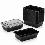 KURTT Meal Prep Boxen Schwarz PP Mit Deckel | Mikrowelle Gefrierschrank 50/100 Stück BPA-frei | 500ml 650ml 750ml 1000ml