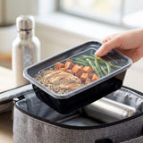 KURTT Meal Prep Boxen Schwarz PP Mit Deckel | Mikrowelle Gefrierschrank 50/100 Stück BPA-frei | 500ml 650ml 750ml 1000ml