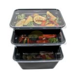 KURTT Meal Prep Boxen Schwarz PP Mit Deckel | Mikrowelle Gefrierschrank 50/100 Stück BPA-frei | 500ml 650ml 750ml 1000ml