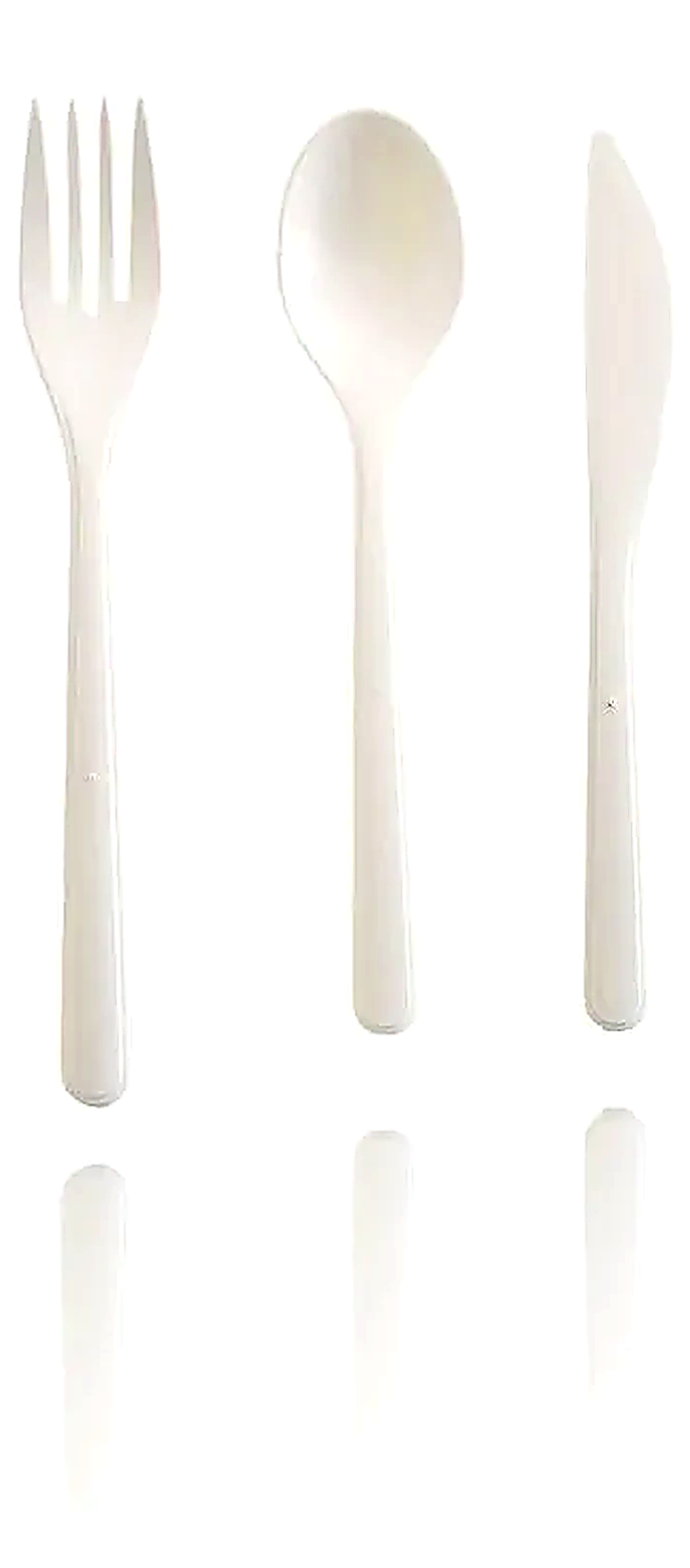 Plastic Bestekset – Vorken, Messen Wit 19cm - wegwerp bestekset