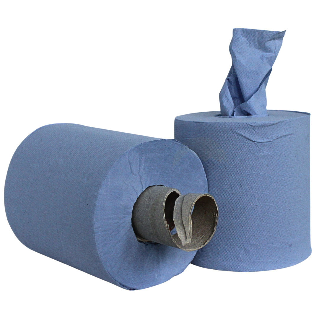 KURTT (2-lagig) 6 x 150 Meter Handtuchrollen blau, Putzrollenspender geeignet