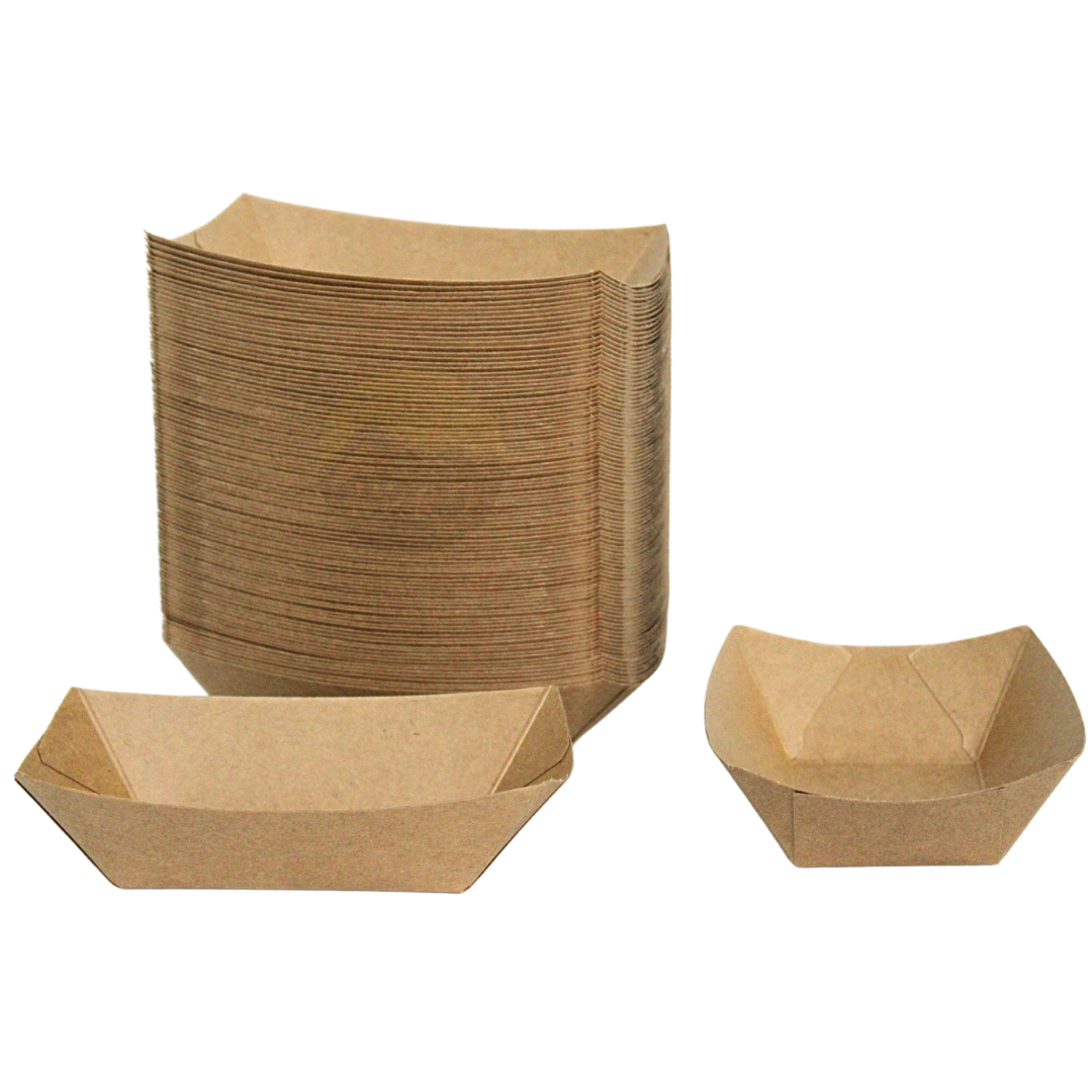 Kraft Snackschalen S 125x88x38mm – Einweg Fingerfood | 100 Stück