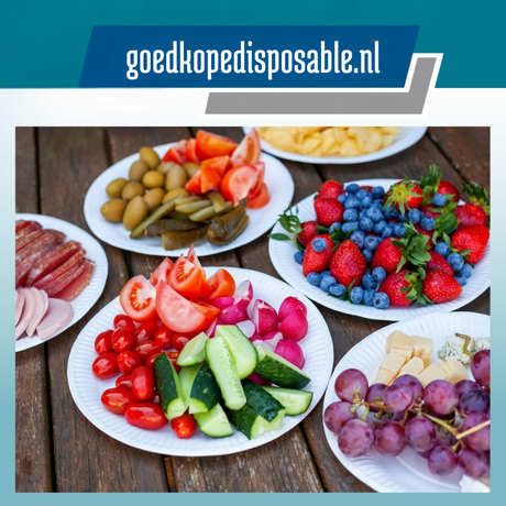 Pappteller Weiß 23cm – Einweg Hochzeit Hauptgericht | 100 Stück