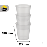 Kunststoffbecher 1000ml mit Transparent Deckel PP Wiederverwendbar – 100 Stück | Mikrowelle Gefrierschrank BPA-frei