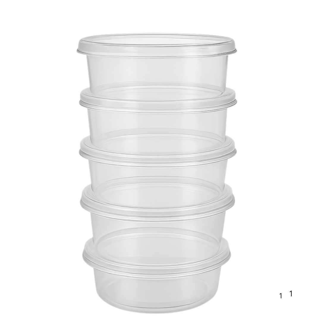 Frischhaltedosen 250ml Transparent mit Deckel PP Wiederverwendbar – 50 Stück | Mikrowelle Gefrierschrank BPA-frei