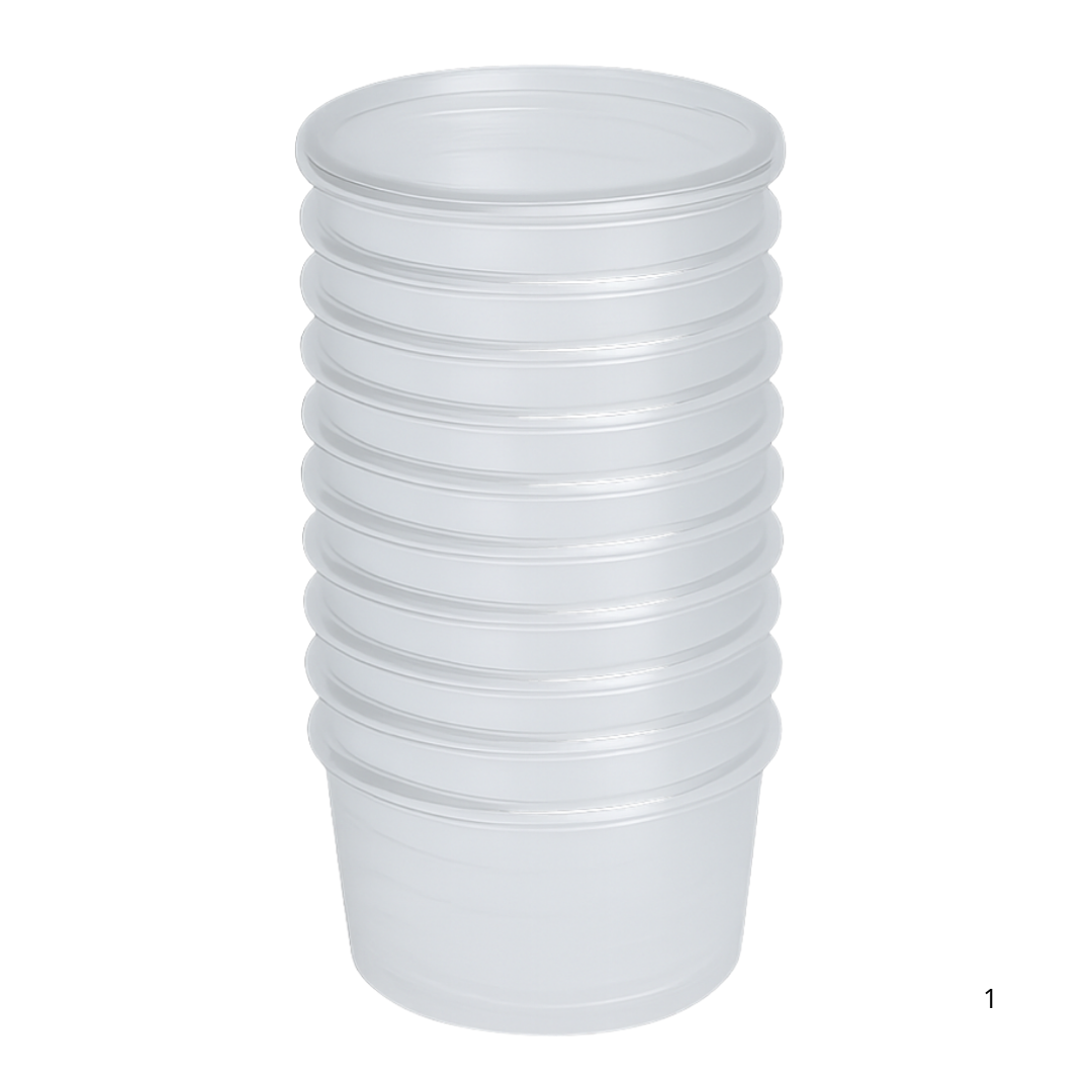 Frischhaltedosen 500ml Transparent PP Deckel – 100 Stück | Batch Cooking Suppe Meal Prep Mikrowelle