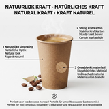  Kaffeebecher Pappe Kraft Braun 200ml Extra Stabil – 100/500/1000 Stück | Café To Go Umweltabgabe Inklusive
