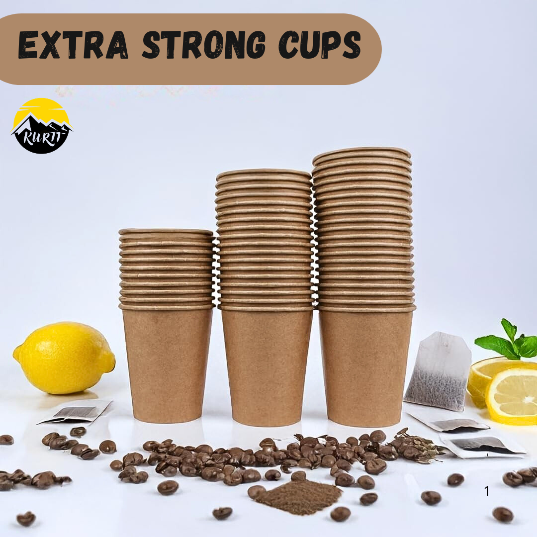  Kaffeebecher Pappe Kraft Braun 200ml Extra Stabil – 100/500/1000 Stück | Café To Go Umweltabgabe Inklusive
