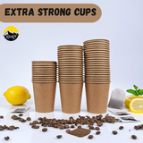  Kaffeebecher Pappe Kraft Braun 200ml Extra Stabil – 100/500/1000 Stück | Café To Go Umweltabgabe Inklusive