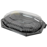 Servierplatte Cateringplatte 33cm Achteckig Schwarz Ungeteilt – mit Deckel | 10 Stück