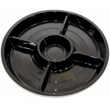 Gourmetteller Fondueteller 5-Fach Rund Schwarz 257mm mit Deckel | 10 Stück