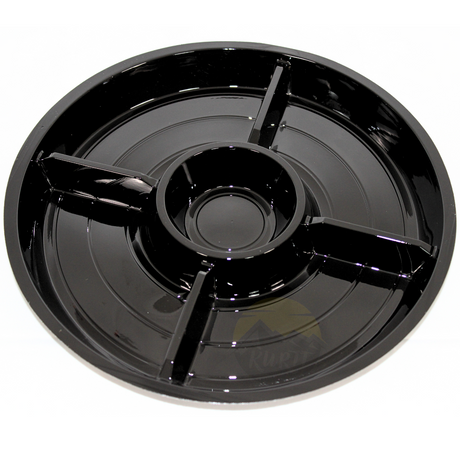 Gourmetteller Fondueteller 5-Fach Rund Schwarz 257mm mit Deckel | 10 Stück