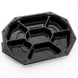 Servierplatte Cateringplatte 7-Fach Achteckig Schwarz mit Deckel | 10 Stück