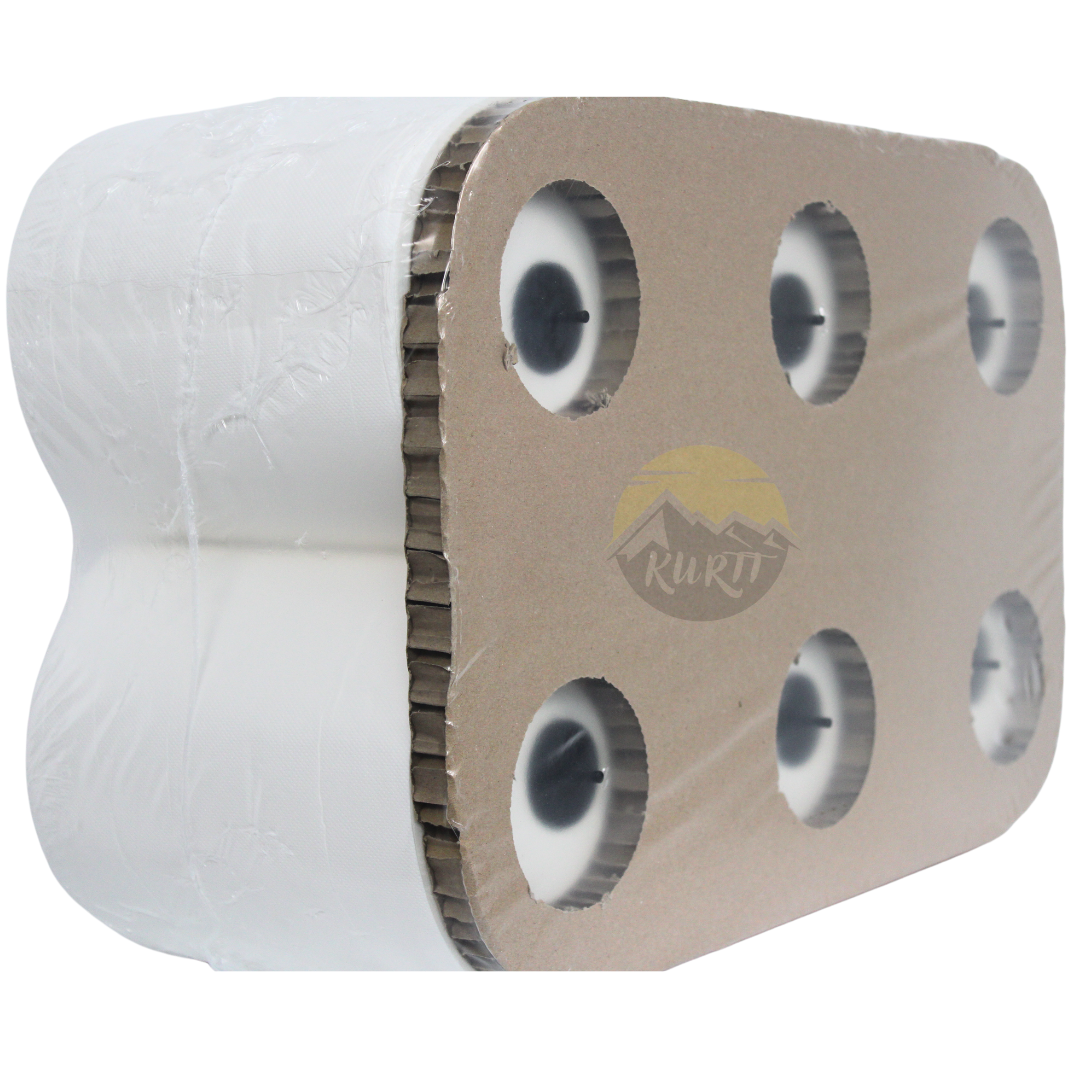 Handtuchrolle Autocut 2-lagig Zellstoff 150m – 6 Rollen | Automatischer Spender Weiß Blau