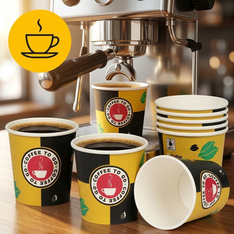Espressobecher 4 oz Gold / 120ml Karton - 100/500/1000 Stück Einweg