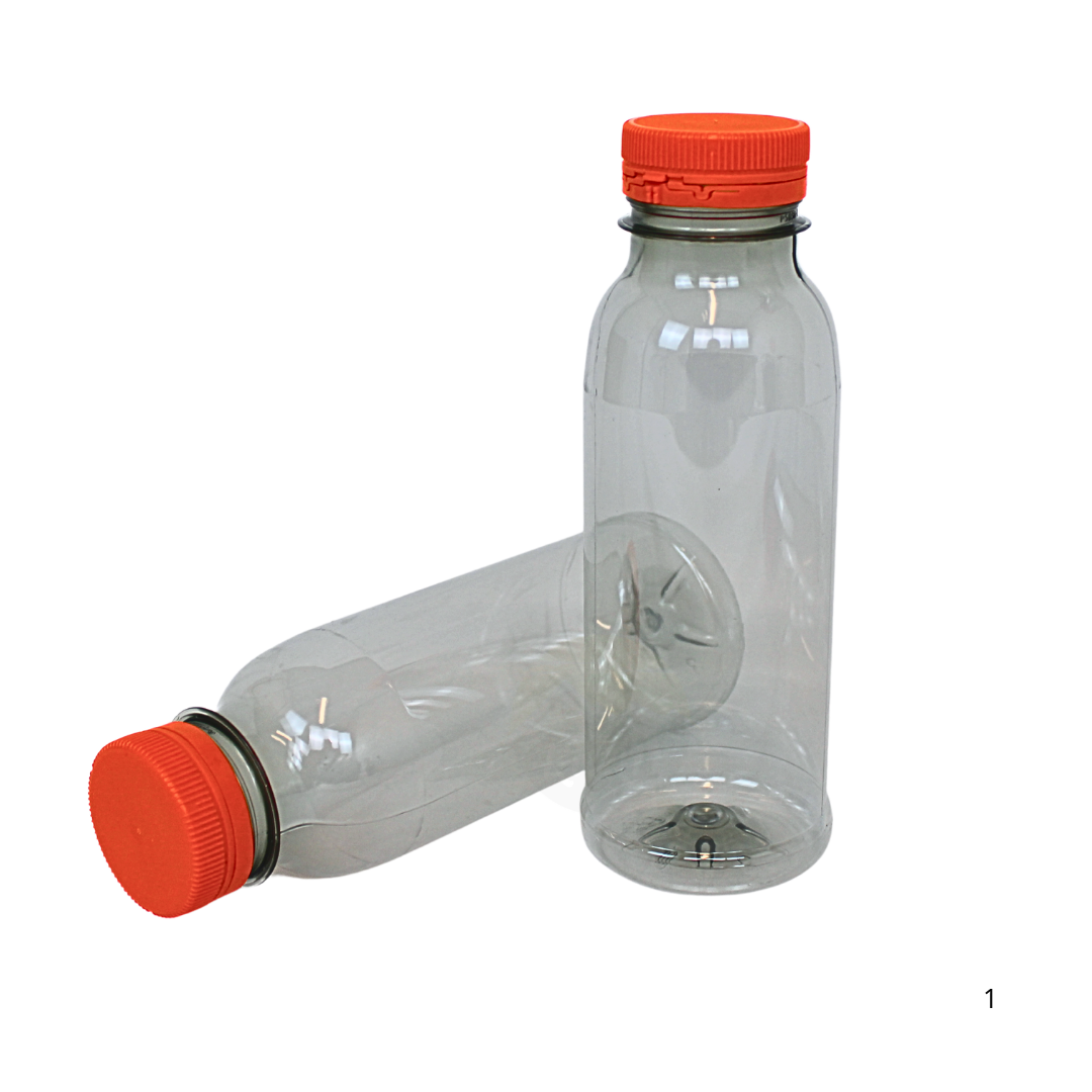rPET-Flaschen 330ml Deckel Orange – Saftflaschen Smoothie | 35 Stück