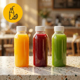 rPET-Flaschen 250ml Deckel Orange – Saftflaschen Smoothie | 40 Stück