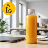 Saftflasche rPET 500ml Transparent Smoothie Oranger Deckel | 25 Stück