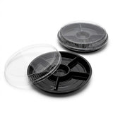 Gourmetteller Fondueteller 5-Fach Rund Schwarz 257mm mit Deckel | 10 Stück