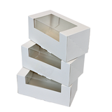 Gebaksdoos met venster wit 18x9x8 cm – 260 stuks | Doos voor 2 gebakjes & bento cake