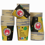 Kaffeebecher Pappe 180ml Design Coffee To Go Gold Schwarz – 1000 Stück | Integriertes Menü Umweltabgabe Inklusive