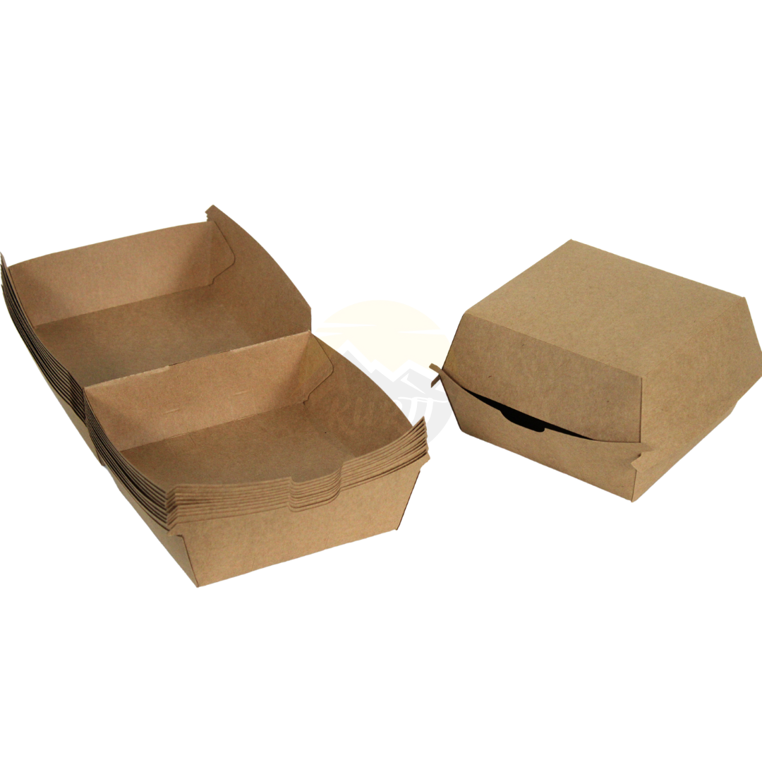 Burgerbox Kraft BIO M/L | 50/100/200 Stück Smash Burger Food Truck