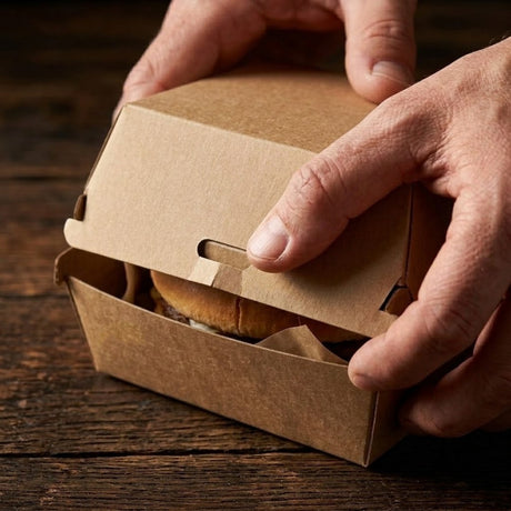 Hamburger-Box GROß aus Kraftpapier - 100 Stück