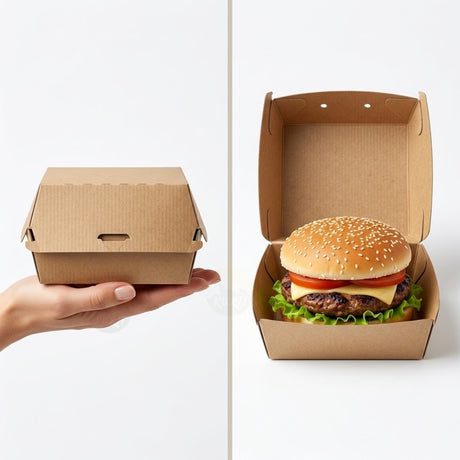 Burgerbox Kraft BIO M/L | 50/100/200 Stück Smash Burger Food Truck