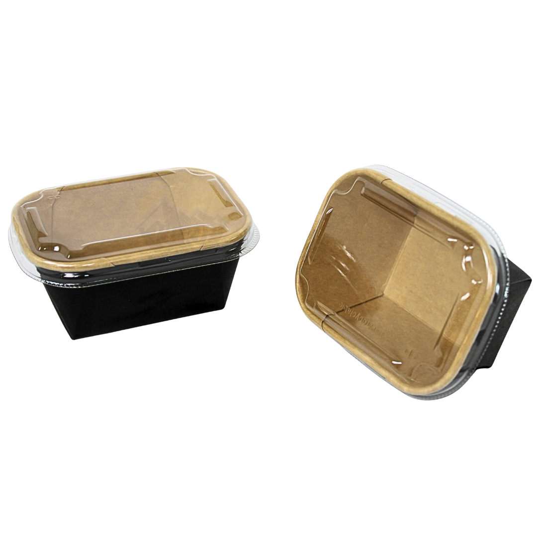 Kraft-Salatbehälter mit Deckel 350 ml – 50 Stück