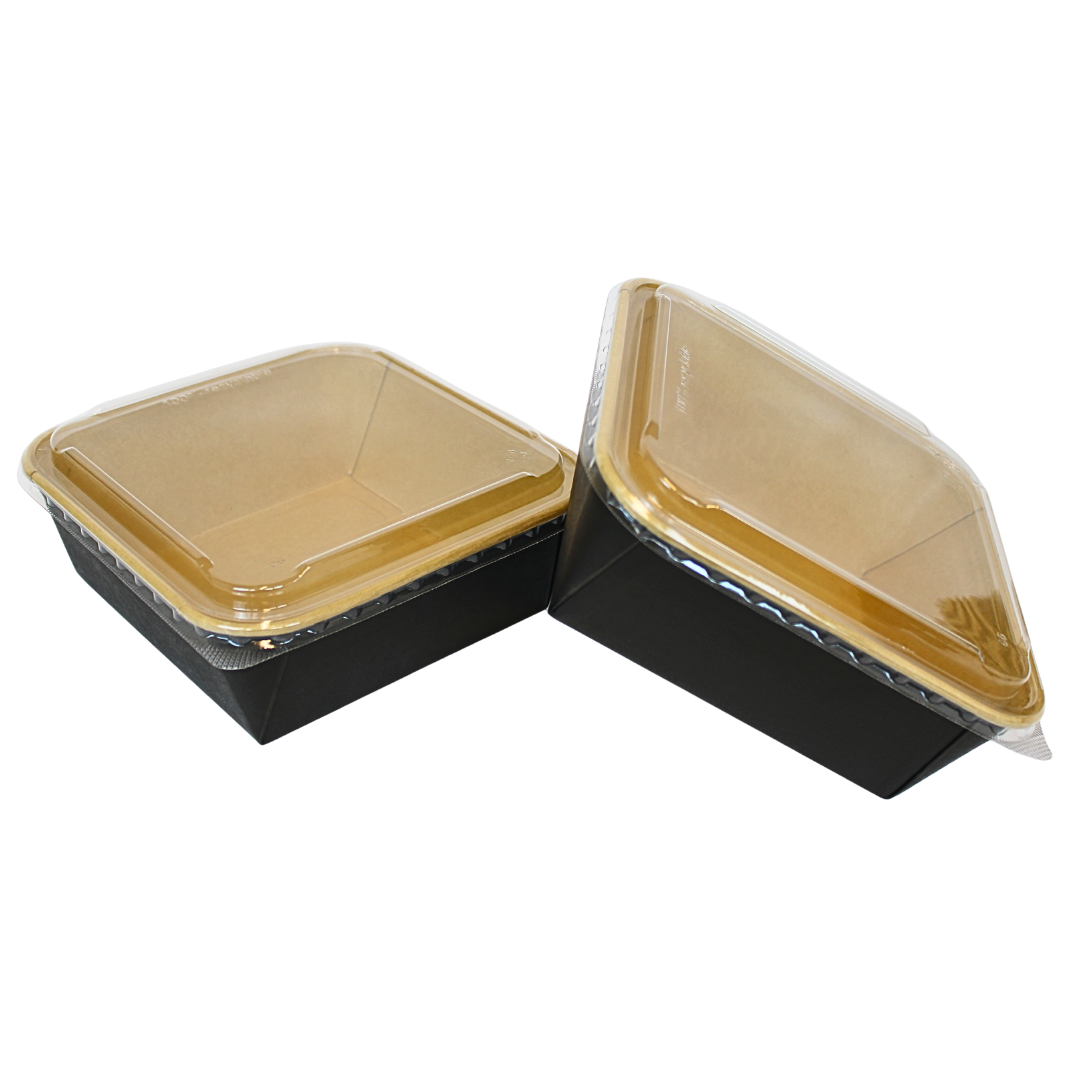 Kraft Saladebakje met deksels 1320ml - 50 stuks