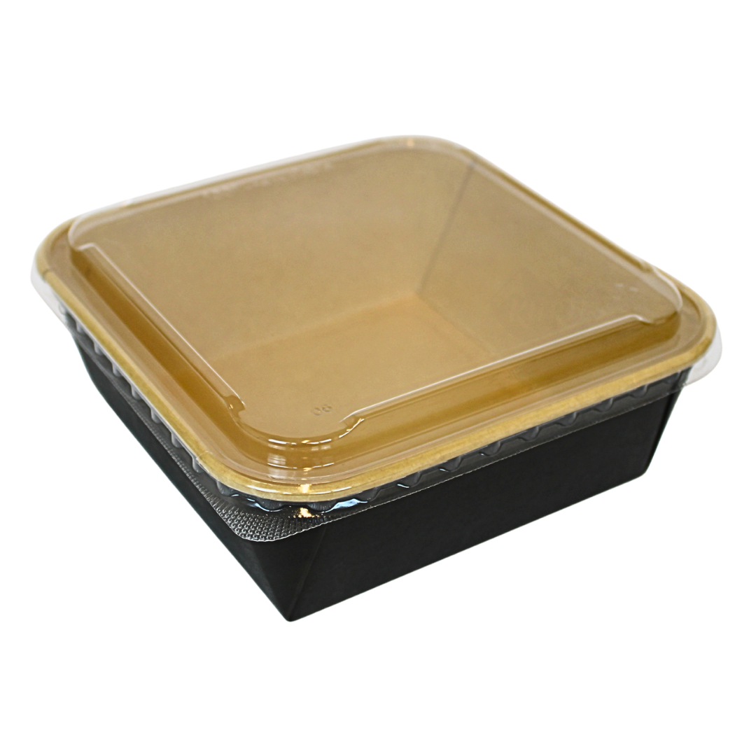 Kraft Saladebakje met deksels 1320ml - 50 stuks