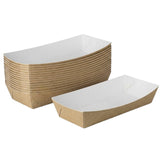 Frikandelbakjes Breed A18 Karton Kraft/Wit – 185 × 65 × 35 mm | Frikandel Speciaal