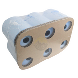 Handtuchrolle Autocut 2-lagig Zellstoff 150m – 6 Rollen | Automatischer Spender Weiß Blau