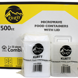 KURTT Meal Prep Behälter Weiß Mit Deckel PP – 50/100 Stück | Mikrowelle Gefrierschrank BPA-frei | 500ml 750ml 1000ml
