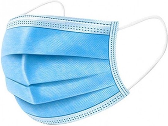Mundkappen, Mundschutz blau 3-lagig - 50 Stück