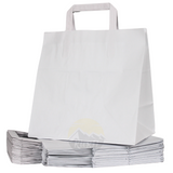 Papiertragetasche weiß 26 + 17 x 25 cm - 50 Stück