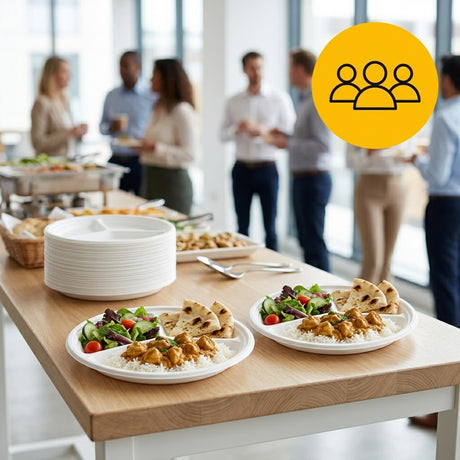 Plastikteller Mehrweg PP Weiß 22cm 3-geteilt – Bruchsicher Spülmaschinenfest Buffet | 100 Stück