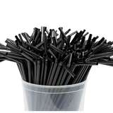 500x Flexible Trinkhalme Wiederverwendbar Flexibel PP 5x230mm | Bunt Schwarz BPA-frei