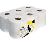 KURTT Putzrolle Midi 2-lagig Zellstoff Weiß 20cm Centerfeed – 6 Rollen | FSC Spender Küche Sanitär